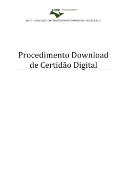 Procedimento de Certidão Digital
