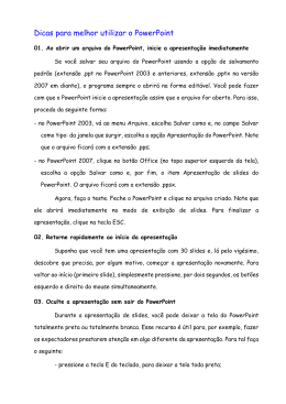 Dicas sobre a utiliza&ccedil;&atilde;o do PowerPoint