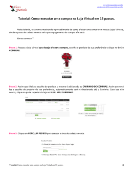Tutorial: Como executar uma compra na Loja Virtual