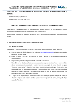 Roteiro para Recadastramento de Postos de Combust&iacute;veis &ndash; IBAMA