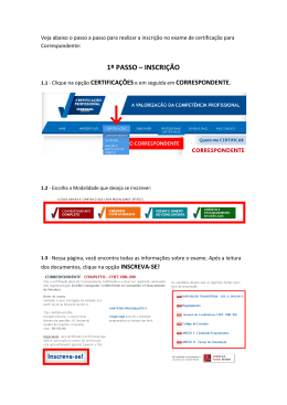 1&ordm; PASSO &ndash; INSCRI&Ccedil;&Atilde;O