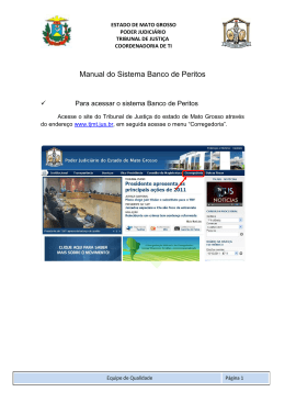 Manual Sistema Banco de Peritos - Tribunal de Justi&ccedil;a do Estado