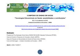 1 II SIMP&Oacute;SIO DE ENSINO EM SA&Uacute;DE - Sistema de Eventos