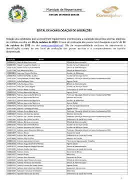 EDITAL HOMOLOGA&Ccedil;&Atilde;O DE INSCRI&Ccedil;&Atilde;O