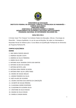 Veja o resultado - Campus A&ccedil;ail&acirc;ndia