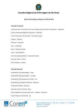 A&ccedil;&otilde;es de fiscaliza&ccedil;&atilde;o realizadas em Abril de 2015 - coren-sp
