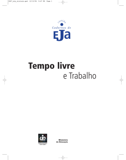 Tempo livre e Trabalho - Ministério da Educação