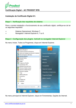 Instala&ccedil;&atilde;o de Certificado Digital A1