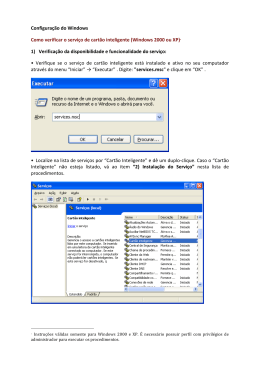 Verificar o Servi&ccedil;o Cart&atilde;o Inteligente do Windows