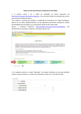 Passo A Passo Para Realizar A Inscri&ccedil;&atilde;o Ao