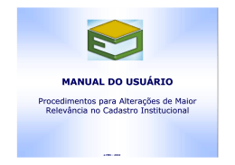 MANUAL ALTERA&Ccedil;&Otilde;ES DE MAIOR RELEV&Acirc;NCIA