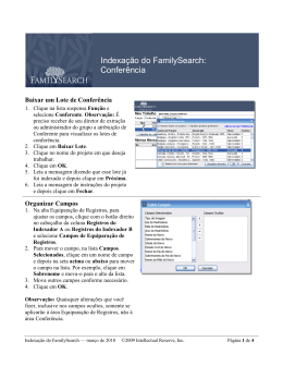 Indexa&ccedil;&atilde;o do FamilySearch: Confer&ecirc;ncia