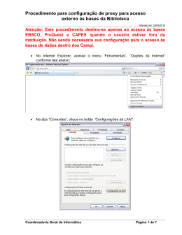 Procedimento para configura&ccedil;&atilde;o de proxy para acesso externo &agrave;s