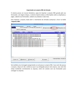 Importando um arquivo XML
