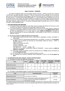 Edital n° 324/2015 - progepe - Universidade Federal do Paraná