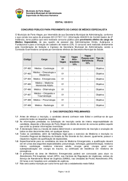 EDITAL 128/2013 CONCURSO P&Uacute;BLICO PARA