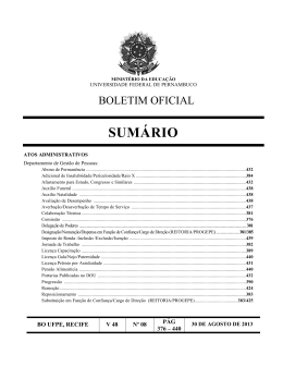 Agosto - Universidade Federal de Pernambuco