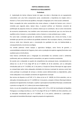 HORTAS URBANAS SOCIAIS PROPOSTA DE REGULAMENTO