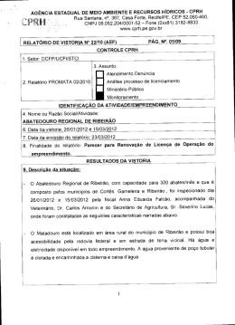 Laudo produzido pela CPRH em mar&ccedil;o/2012