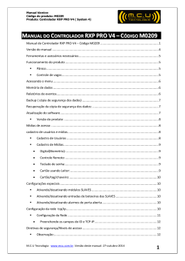 RXP PRO &ndash; Manual de opera&ccedil;&atilde;o