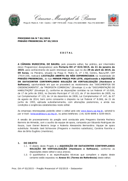 Edital DataCenter 2015 - C&acirc;mara Municipal de Bauru