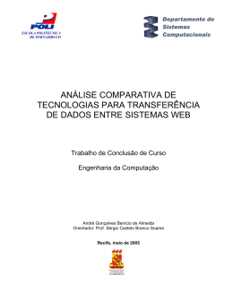 An&aacute;lise de Tecnologias para Transfer&ecirc;ncia de Dados entre