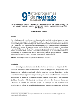 princ&iacute;pios editoriais e a cobertura do jornal nacional