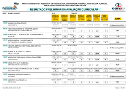 Resultado Preliminar - Avaliação Curricular