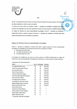 Concursos Especiais - Escola Superior de Desporto de Rio Maior