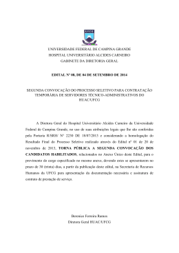 Edital N&ordm; 8 - 2&ordf; Convoca&ccedil;&atilde;o - Universidade Federal de Campina