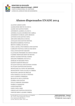 Alunos dispensados ENADE 2014 - Universidade Federal do Amapá