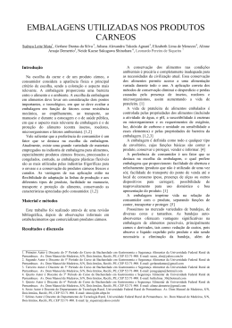 EMBALAGENS UTILIZADAS NOS PRODUTOS CARNEOS