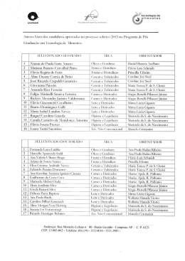 Lista de aprovados no exame de seleção do mestrado e