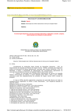(Padronização dos Critérios Operacionais do serviço de Inspeção