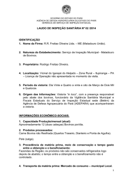 LAUDO DE INSPE&Ccedil;&Atilde;O SANIT&Aacute;RIA N&ordm; 02 /2014 IDENTIFICA&Ccedil;&Atilde;O 1
