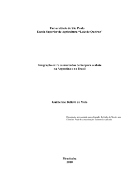 Integra&ccedil;&atilde;o entre os mercados de boi para o abate na