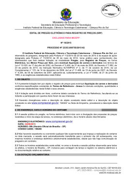 Edital 10-2015 Carnes e derivados - Instituto Federal Catarinense