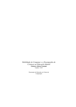 Habilidade de Computar e o Desempenho de Crian&ccedil;as na