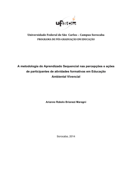 A metodologia do Aprendizado Sequencial nas percepções e ações