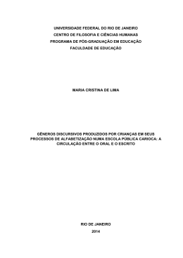 Gêneros discursivos produzidos - Faculdade de Educação