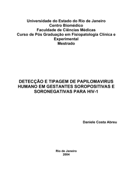 detecção e tipagem de papilomavirus humano em gestantes