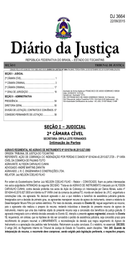DJ 3664 - Tribunal de Justi&ccedil;a do Estado do Tocantins