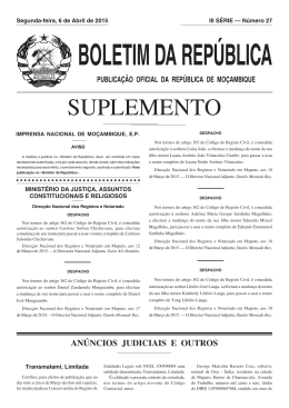 SUPLEMENTO - Portal do Governo de Moçambique