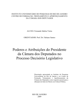 Disserta&ccedil;&atilde;o Mestrado - C&acirc;mara dos Deputados