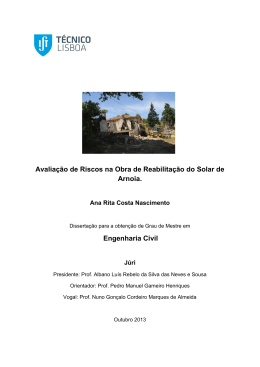 Avalia&ccedil;&atilde;o de Riscos na Obra de Reabilita&ccedil;&atilde;o do
