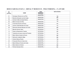 RESULTADO DA ETAPA I - EDITAL N&ordm; 08/2013/CCE