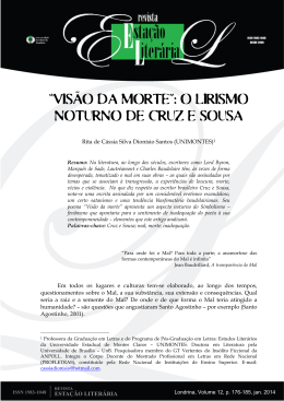 &ldquo;VIS&Atilde;O DA MORTE&rdquo;: O LIRISMO NOTURNO DE CRUZ E SOUSA