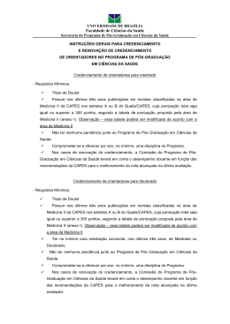 Instru&ccedil;&otilde;es Gerais para Credenciamento e Renova&ccedil;&atilde;o de