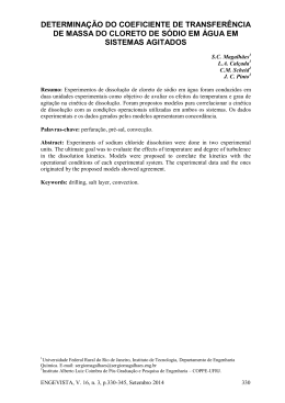 determina&ccedil;&atilde;o do coeficiente de transfer&ecirc;ncia de massa do cloreto