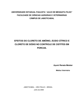 efeito do cloreto de amônio, ácido cítrico e cloreto de sódio